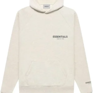 Fear of God Essentials Pullover Hoodie Light Heather Oatmeal (FW21) | Fast & Free Shipping